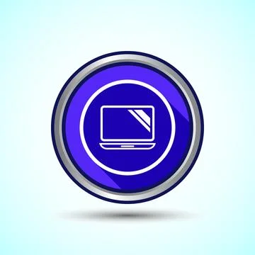 Laptop Icon Design Illustration, Computer Icon For Apps and Websites, Blue .. Illustrazione stock