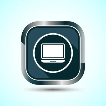 Laptop Icon Design Illustration, Computer Icon For Apps and Websites, Gray .. Stock Illustration