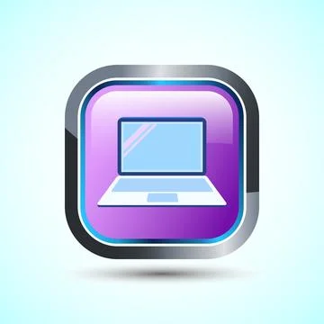 Laptop Icon Design Illustration, Computer Icon For Apps and Websites, Pink .. Illustrazione stock
