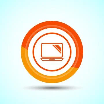 Laptop Icon Design Illustration, Computer Icon For Apps and Websites, Orang.. Illustrazione stock