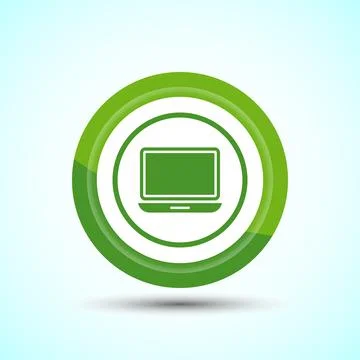 Laptop Icon Design Illustration, Computer Icon For Apps and Websites, Green.. Stock Illustration