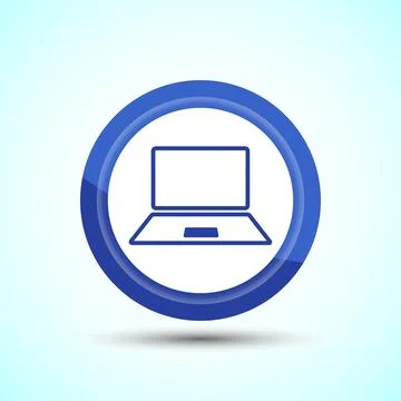 Laptop Icon Design Illustration, Computer Icon For Apps and Websites, Blue .. イラスト素材