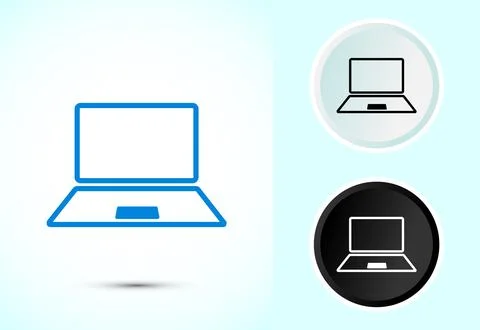 Laptop icon design illustration, computer icon for apps and websites, Color.. Stock Illustration