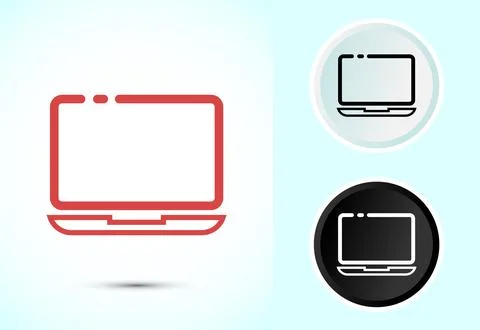 Laptop icon design illustration, computer icon for apps and websites, Color.. Illustrazione stock