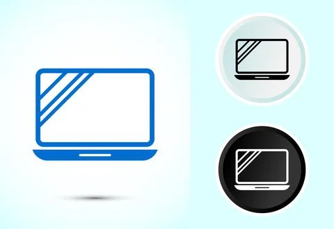Laptop icon design illustration, computer icon for apps and websites, Color.. Illustrazione stock