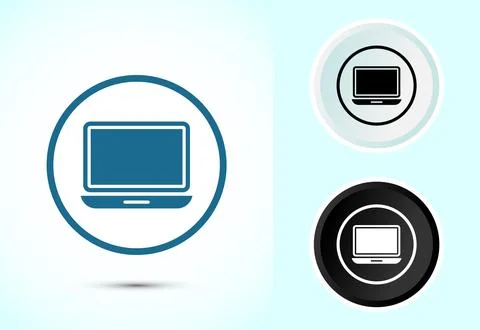 Laptop icon design illustration, computer icon for apps and websites, Color.. Stock Illustration