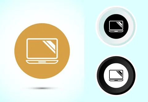Laptop icon design illustration, computer icon for apps and websites, Color.. Illustrazione stock