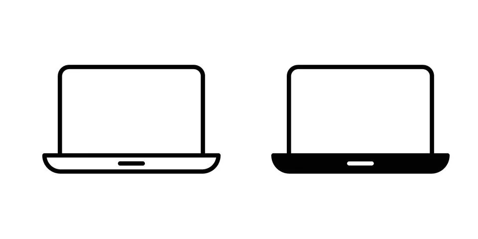 Laptop icon for design projects and web UI Stock Illustration