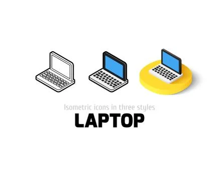 Laptop icon in different style Stock Illustration