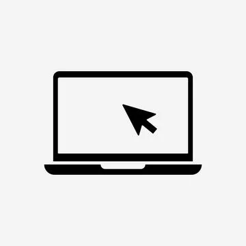 Laptop icon. Display vector illustration. Device cursor or pointer symbol. .. Stock Illustration