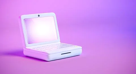 Laptop icon with empty screen, networking social network device. Vector Stock Illustration