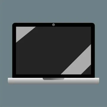 Laptop icon flat icon isolated background. EPS 10 vector. Stock Illustration