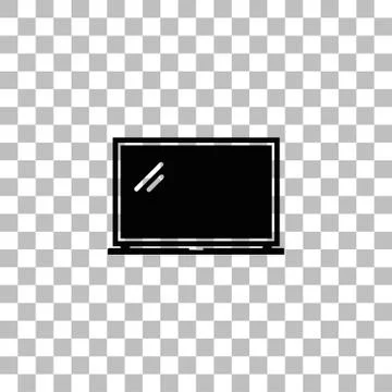 Laptop icon flat Stock Illustration