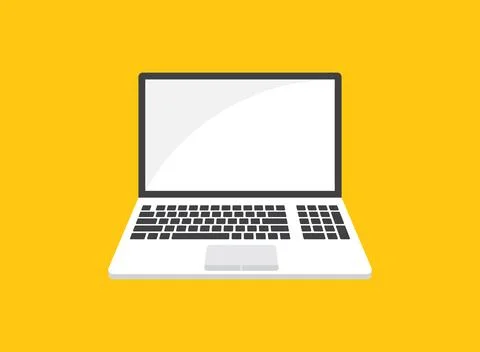 Laptop icon in flat style. Computer vector illustration on isolated backgro.. イラスト素材