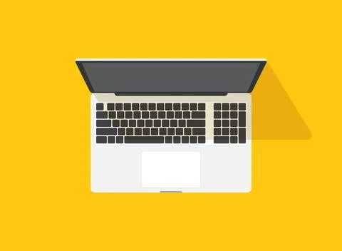 Laptop icon in flat style. Computer vector illustration on isolated backgro.. Stock Illustration