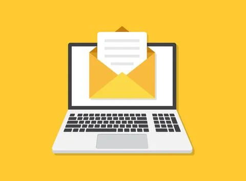 Laptop icon in flat style. Computer vector illustration on isolated backgro.. Stock Illustration