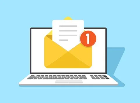 Laptop icon in flat style. Computer vector illustration on isolated backgro.. Stock Illustration