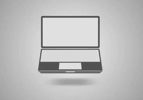 Laptop icon on gray background. Stock Illustration