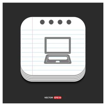 Laptop Icon Gray icon on Notepad Style template Vector EPS 10 Free Icon Illustrazione stock