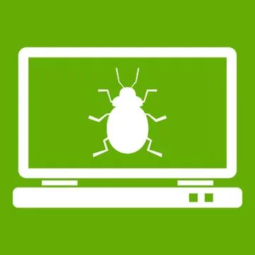 Laptop icon green Stock Illustration