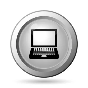 Laptop icon. Internet button on white background.. Stock Illustration