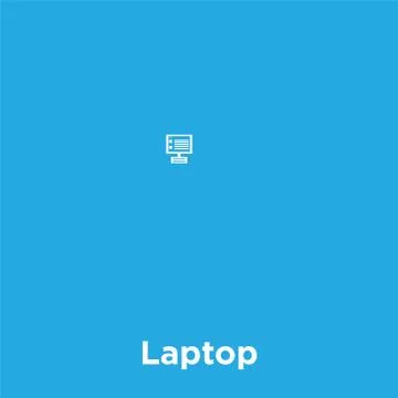 Laptop icon isolated on blue background Stock Illustration
