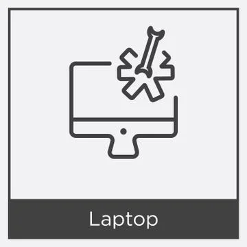 Laptop icon isolated on white background Free Stock Illustration