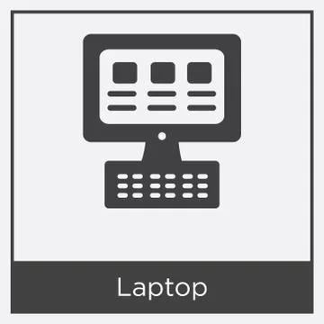 Laptop icon isolated on white background Free Stock Illustration