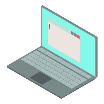Laptop icon, isometric 3d style 스톡 일러스트