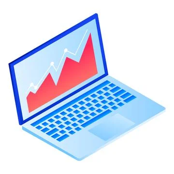 Laptop icon, isometric style Illustration