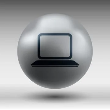 Laptop icon network display white business blank Stock Illustration
