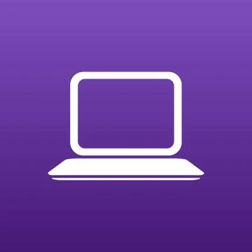 Laptop icon network display white business blank Stock Illustration