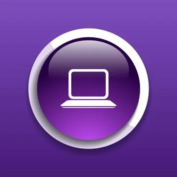 Laptop icon network display white business blank Stock Illustration