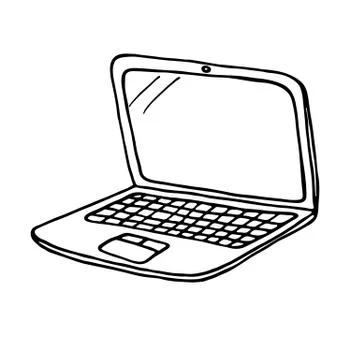 Laptop icon. Outlined Stock Illustration