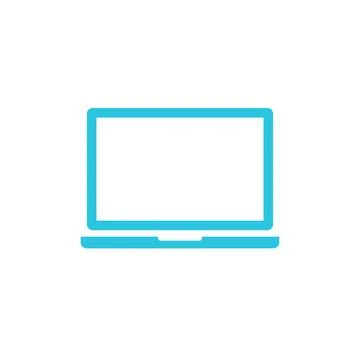 Laptop icon, Portable computer. Isolated on white background. From blue ico.. Stock Illustration