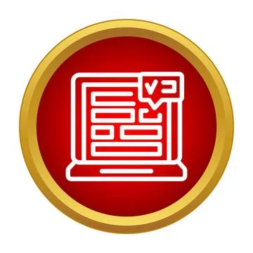 Laptop icon receiving a new notification or message Stock Illustration