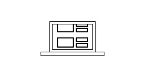 Laptop icon representing a quiet focused workspace animation Stock-Footage 342583275