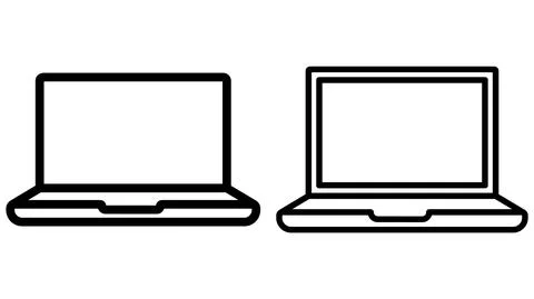 Laptop icon set. Computer icon. Vector illustration. Stock Illustration