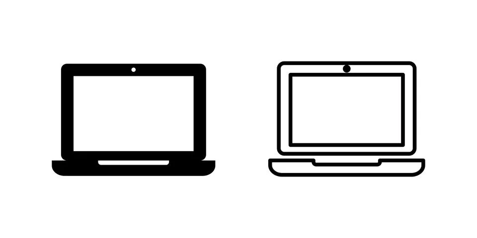 Laptop icon set. computer icon vector Stock Illustration