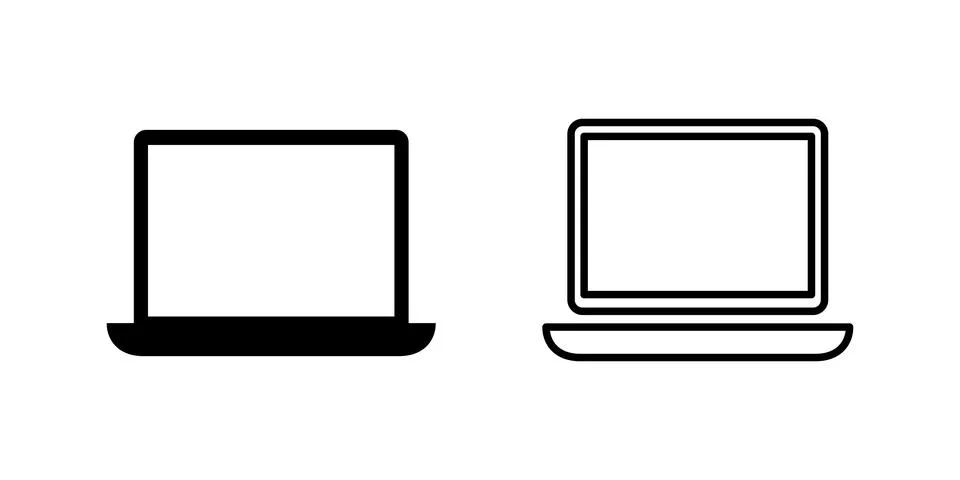 Laptop icon set. computer icon vector Stock Illustration
