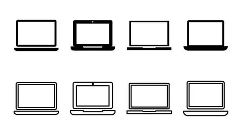 Laptop icon set. computer icon vector Illustrazione stock