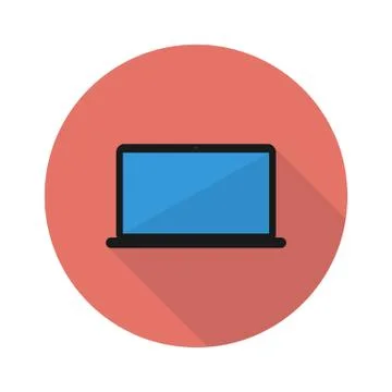 Laptop icon with shadow Stock Illustration