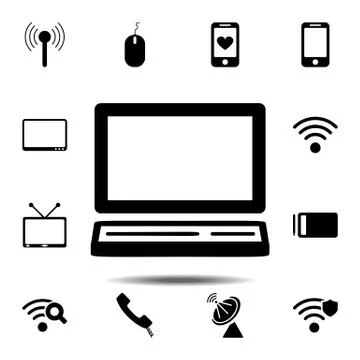 A laptop icon. Simple glyph vector element of Technology icons set for UI and Stock Illustration