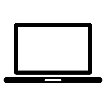 Laptop icon vector with blank screen. Stock Illustration