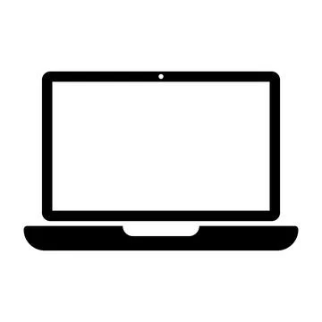 Laptop icon vector with blank screen. Stock Illustration