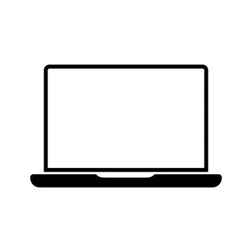 Laptop icon vector with blank screen. Illustrazione stock