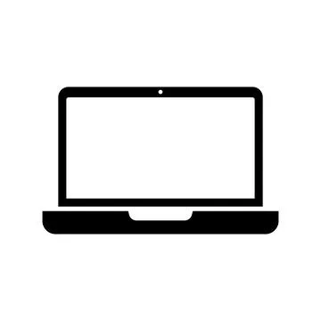 Laptop icon vector with blank screen. Stock Illustration