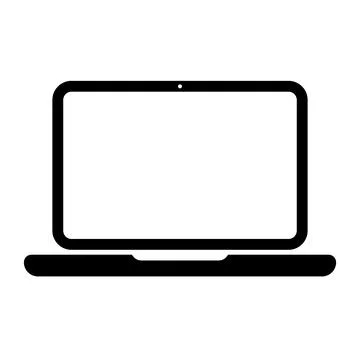Laptop icon vector with blank screen. Stock Illustration