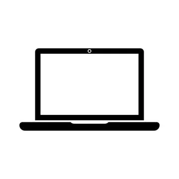 Laptop icon vector with blank screen. Stock Illustration