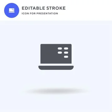 Laptop icon vector, filled flat sign, solid pictogram isolated on white, logo 스톡 일러스트